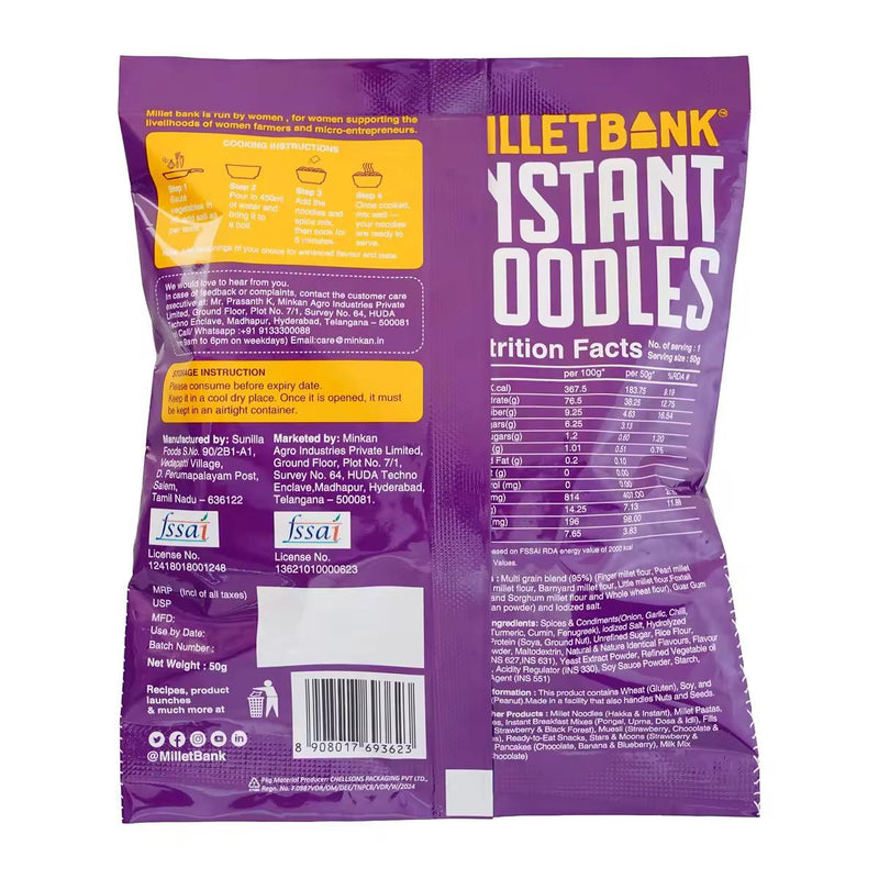 Millet Bank Multi Millet Magic Masala Instant Noodles 50g