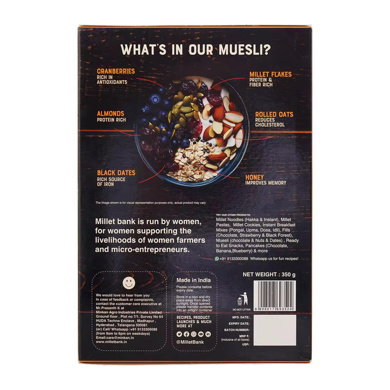 Millet Bank Berries Nuts & Dates Muesli 350 g