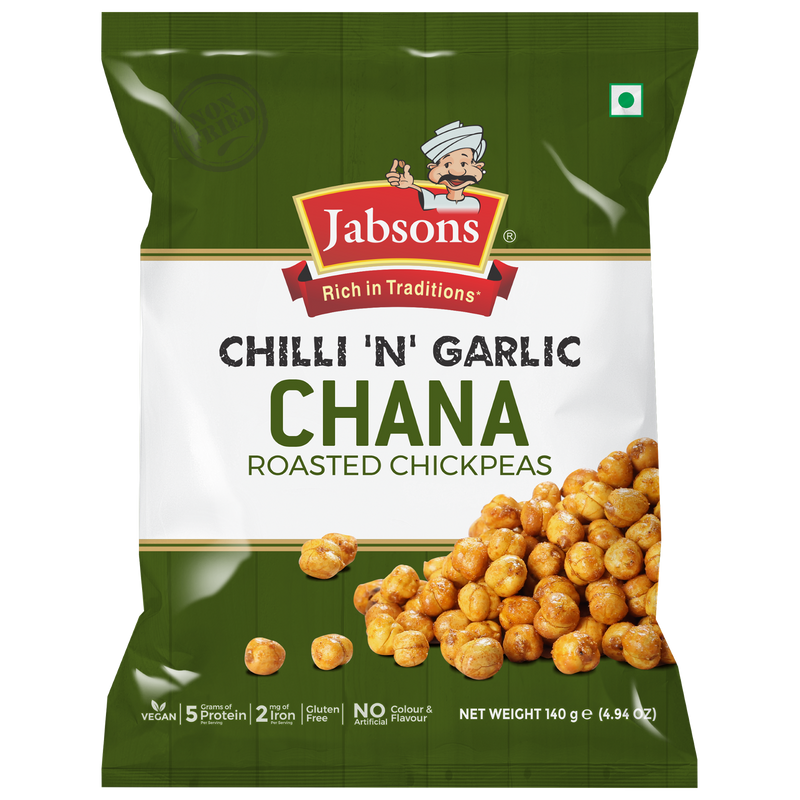 Jabsons Roasted Chilli & Garlic Chana 140g