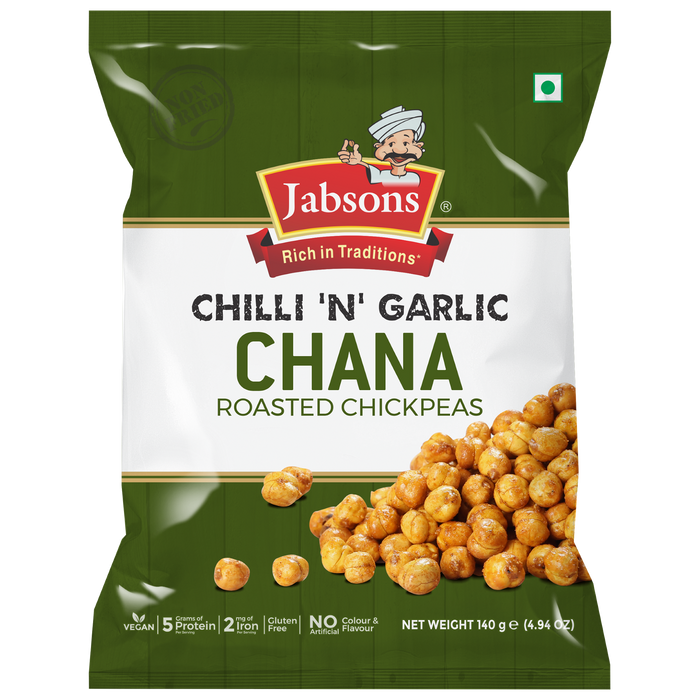 Jabsons Roasted Chilli & Garlic Chana 140g