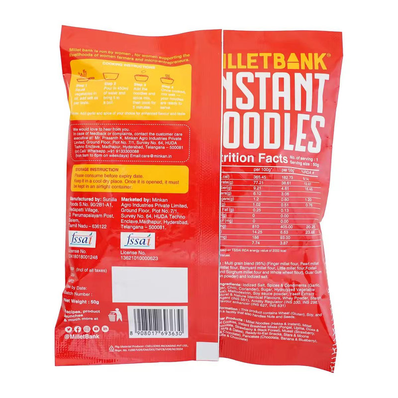 Millet Bank Multi Millet Classic masala Instant Noodles 50g