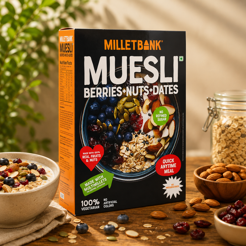 Millet Bank Berries Nuts & Dates Muesli 350 g