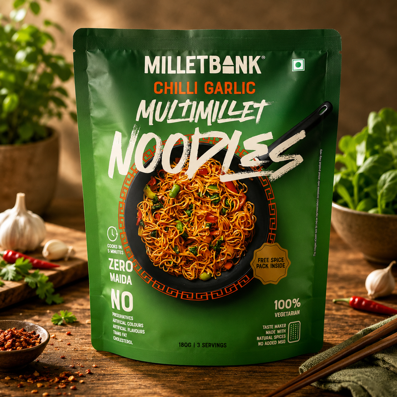Millet Bank Multimillet Chilli Garlic Noodles 180g