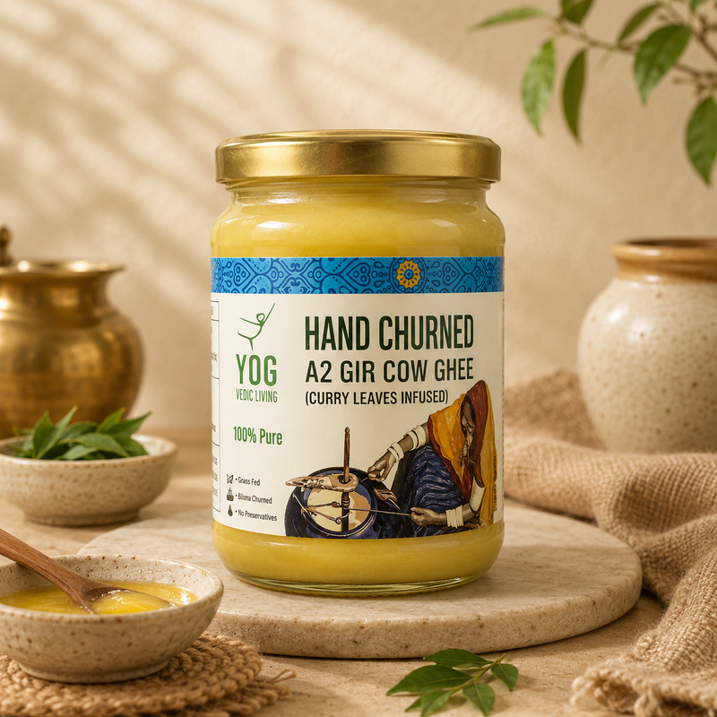Yog Hand Churned A2 Gir Cow Ghee (Curry Leaves Infused)