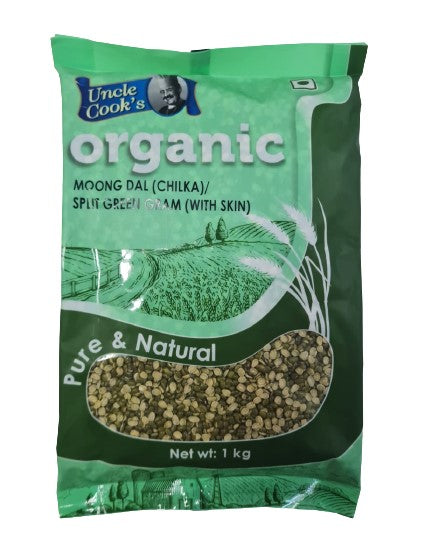 Uncle Cook's Organic Green Moong Dal(Chilka)/Split Green Gram(With Skin)