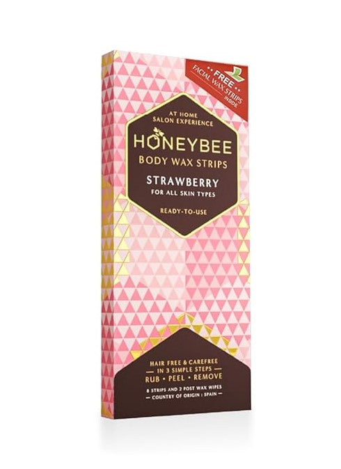 Honeybee Body Wax Strips - Strawberry
