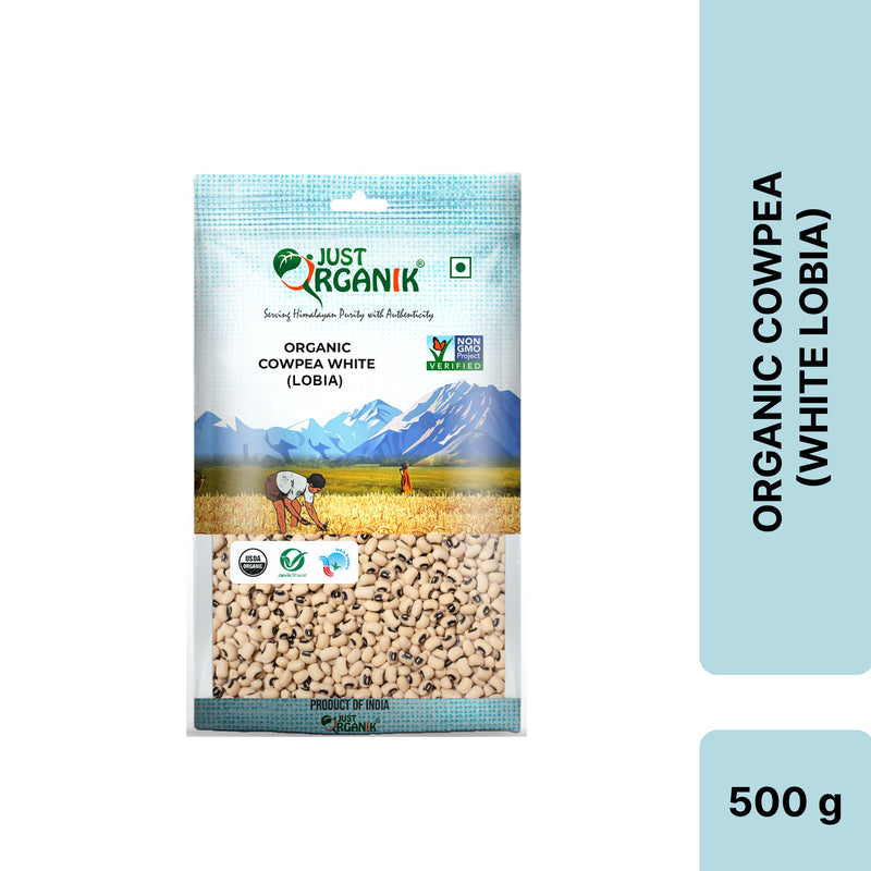 Just Organik Organic Cowpea (lobia/black eye pea) White