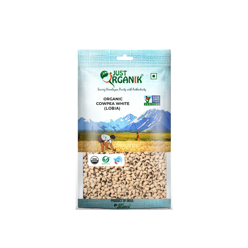 Just Organik Organic Cowpea (lobia/black eye pea) White