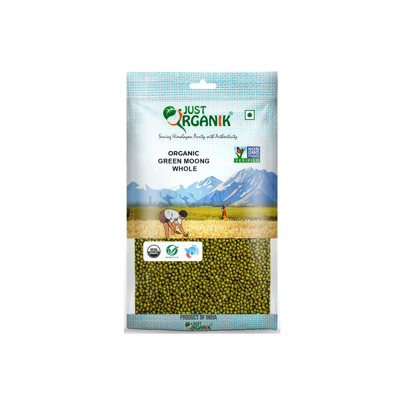 Just Organik Organic Green Moong (mung) Whole