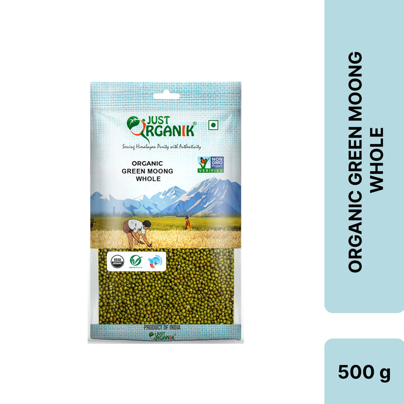 Just Organik Organic Green Moong (mung) Whole