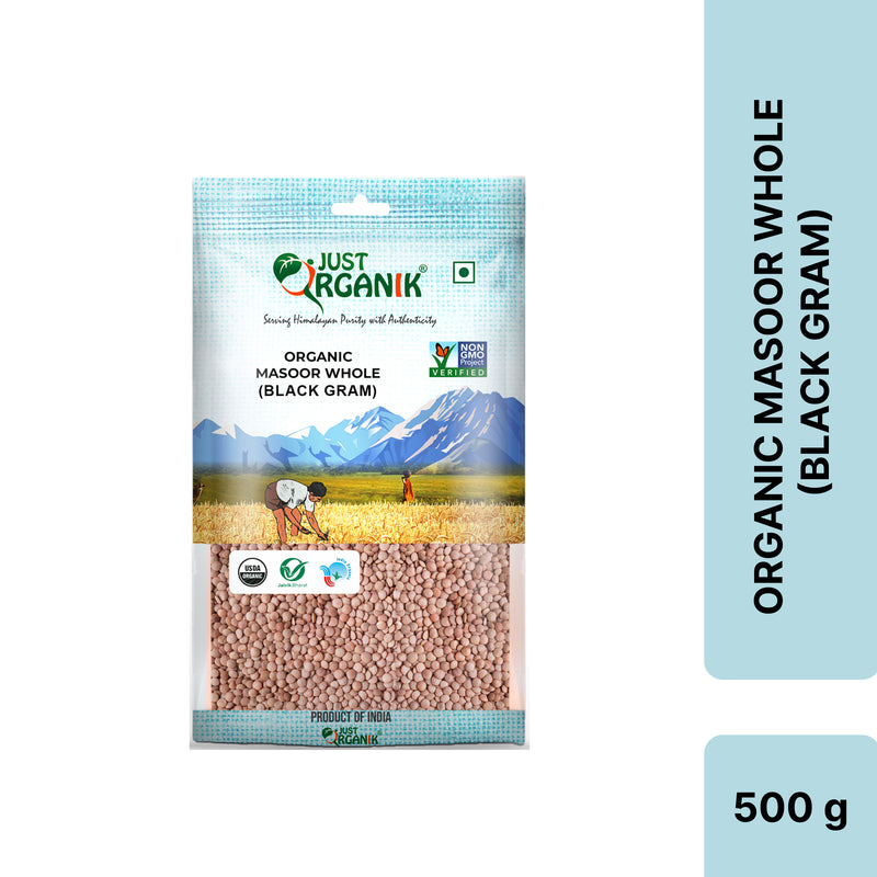 Just Organik Organic Masoor Whole (sabut/brown)