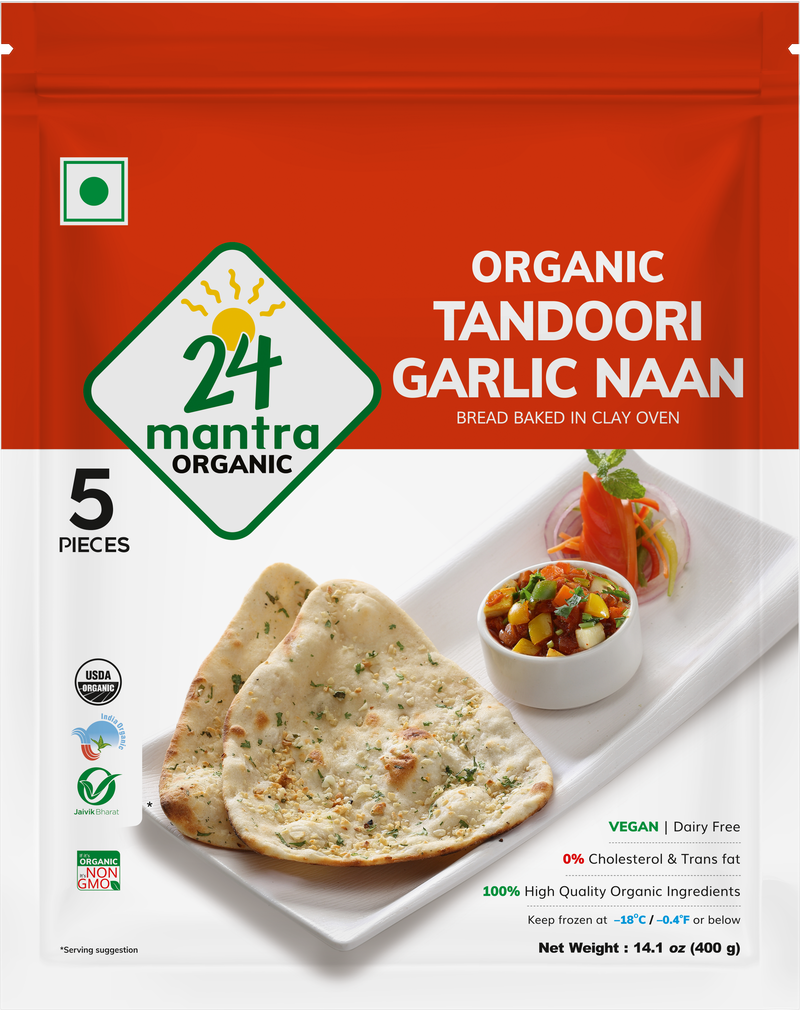 24 Mantra Organic Frozen Tandoori Garlic Naan