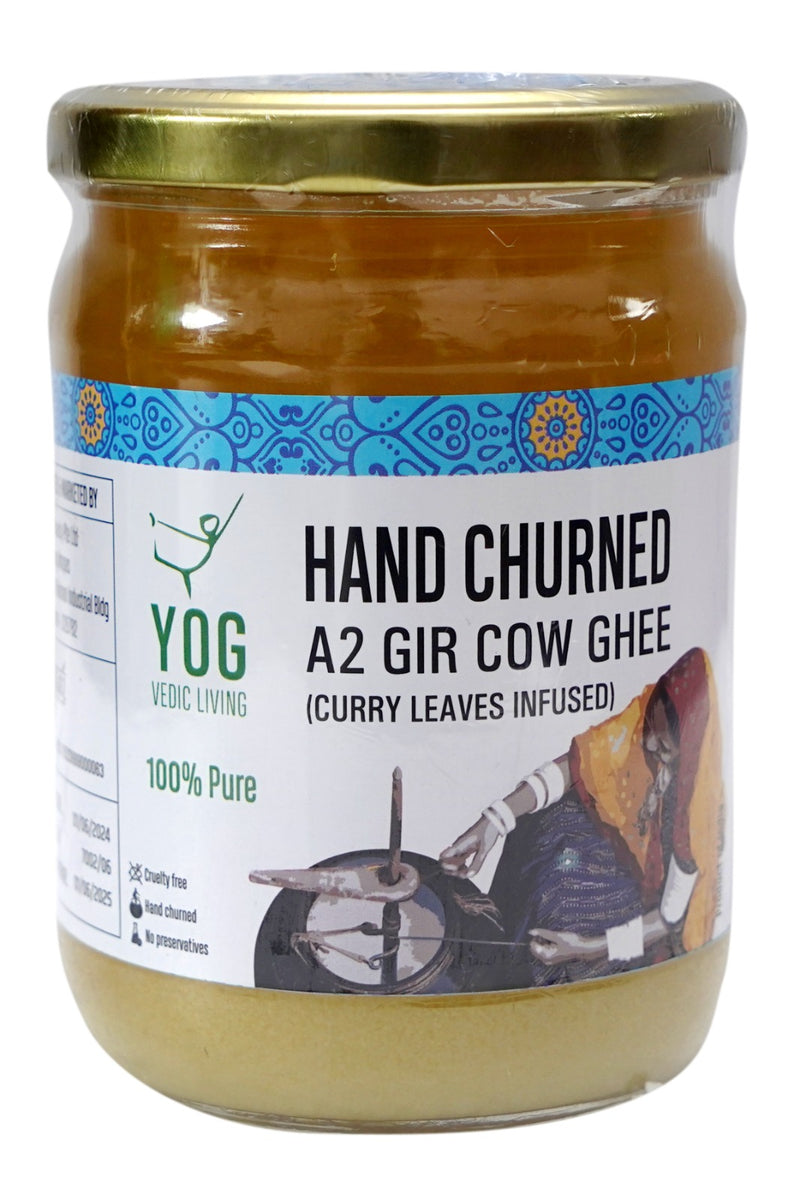 Yog Hand Churned A2 Gir Cow Ghee (Curry Leaves Infused)