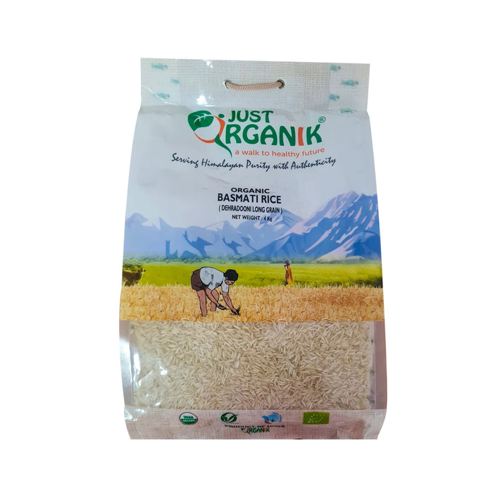 Just Organik Organic Basmati Rice (Dehradooni Long Grain)