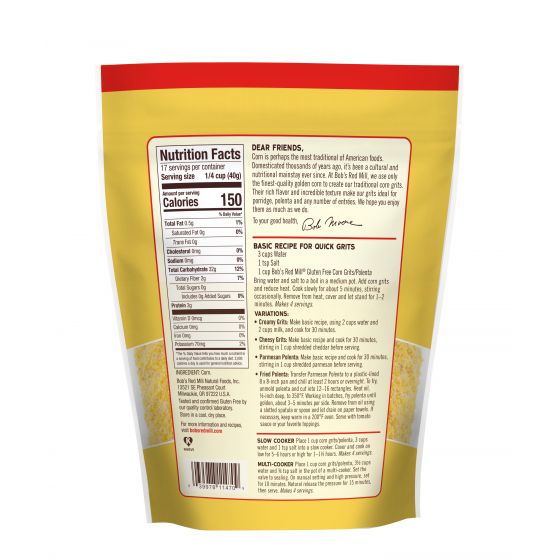 Bob's Red Mill Gluten Free Corn Grits Polenta
