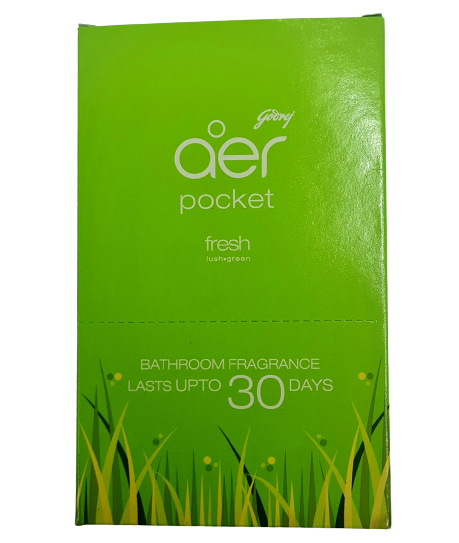 Godrej Aer pocket, Bathroom Air Fragrance - Fresh Lush Green (10g)