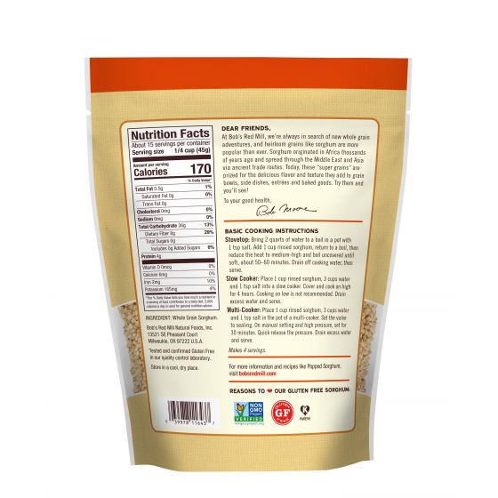 Bob's Red Mill Gluten Free Sorghum/Jowar Grain
