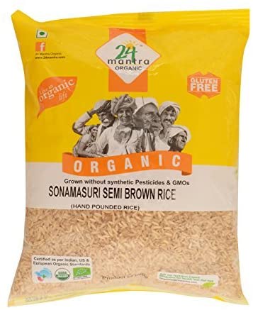 24 Mantra Organic Hand Pounded Sonamasuri (Sonamasoori) Semi Brown Rice