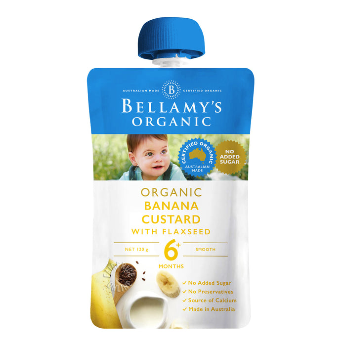 Bellamy's Organic Baby Food - Banana Custard with Flaxseed