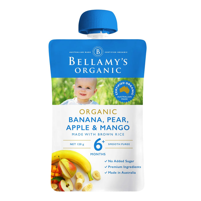 Bellamy's Organic Baby Food - Banana, Pear, Apple & Mango