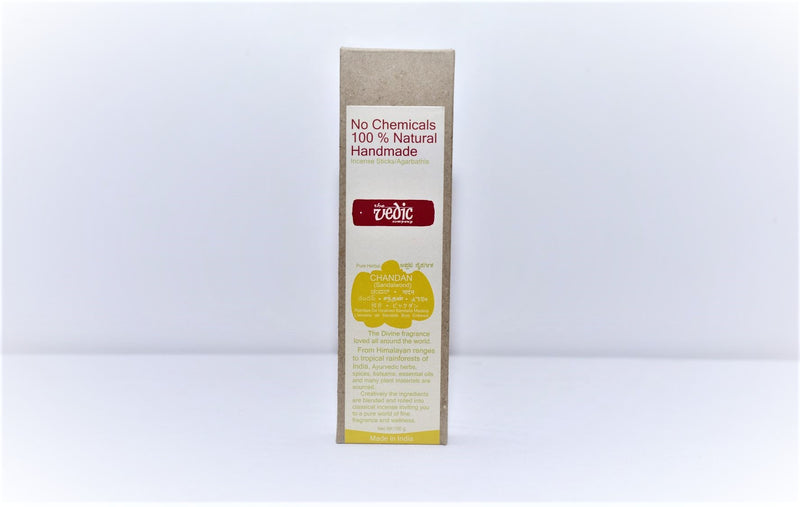 The Vedic Company Handmade 100% Natural Chandan Incense Sticks/Agarbathi (35 Sticks)