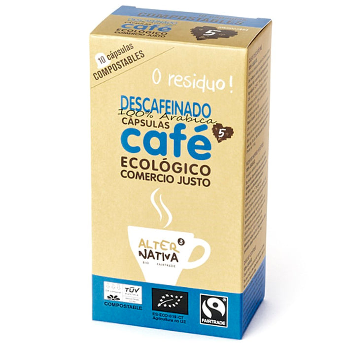 Alter Nativa 3 Compostable Tuv Coffee Capsules Decaffeinated 100% Arabica