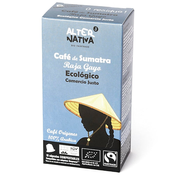 Alter Nativa 3 Compostable Tuv Coffee Capsules Raja Gayo Sumatra 100% Arabica