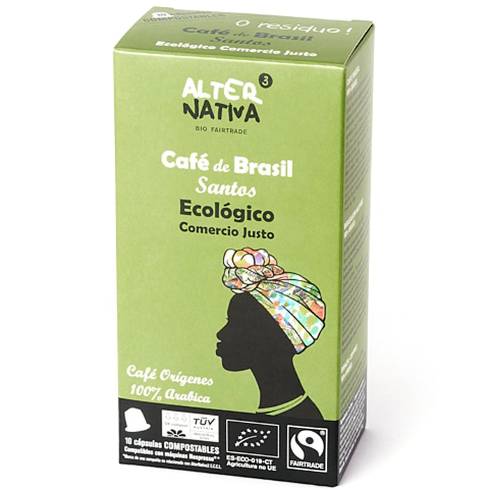 Alter Nativa 3 Compostable Tuv Coffee Capsules Santos Brazil 100% Arabica