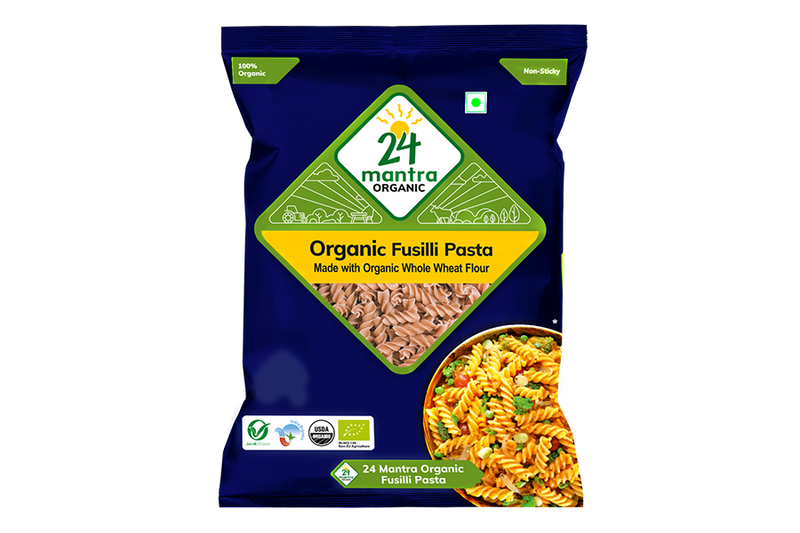 24 Mantra Organic Fusilli Pasta - Made With Whole Wheat Flour