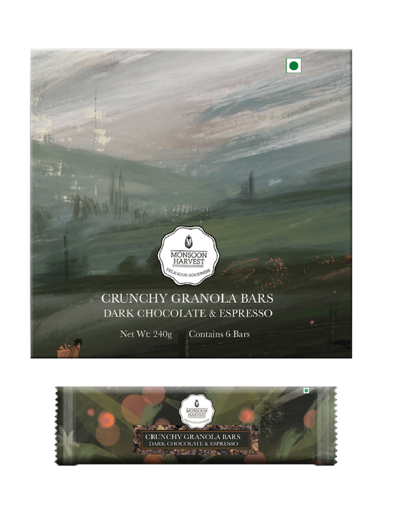 Monsoon Harvest Gluten Free Crunchy Granola Bars (Dark Chocolate & Espresso)