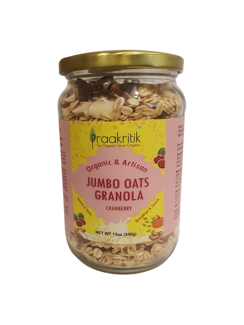 Praakritik Organic Granola Jumbo Rolled Oats (Cranberry)