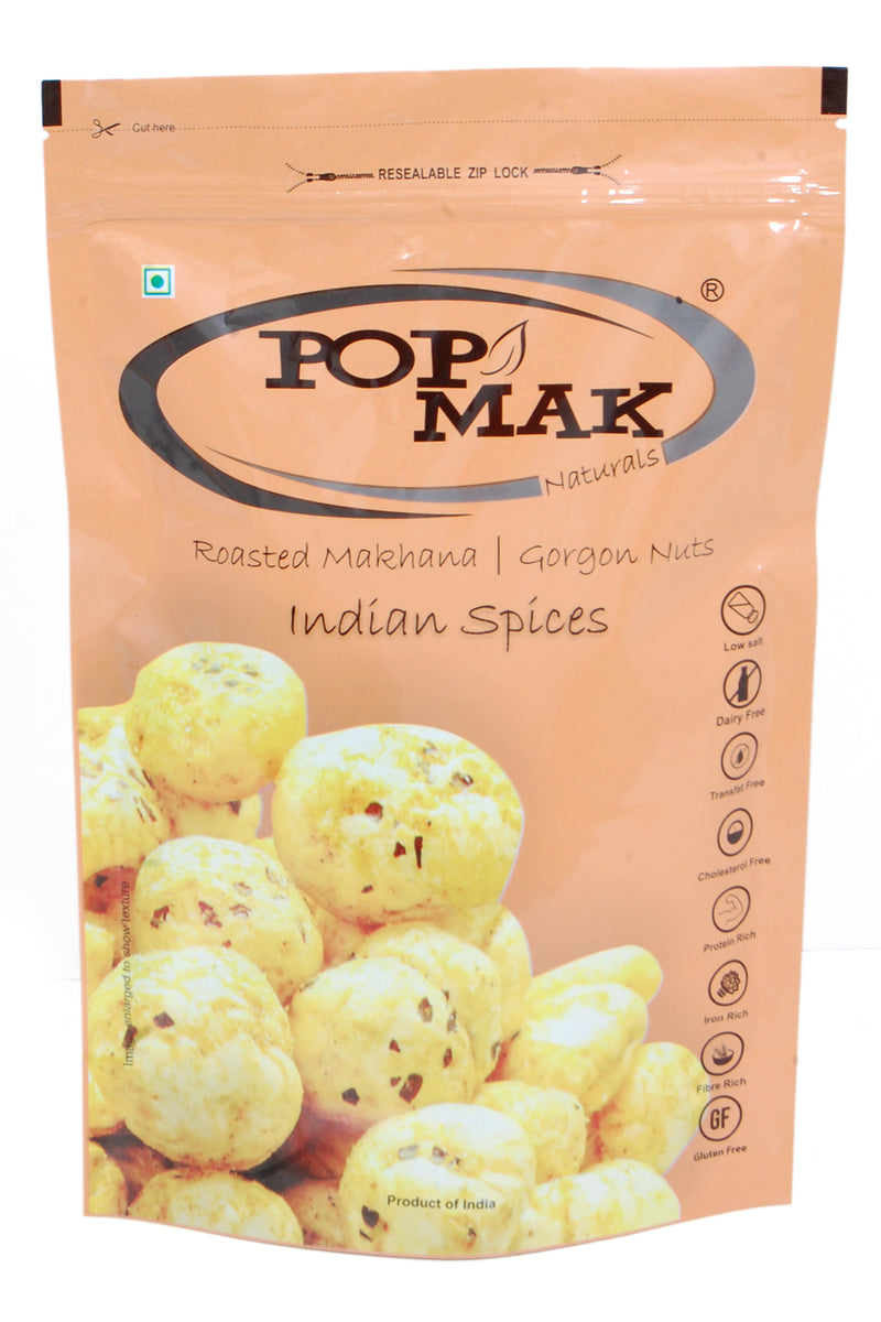 Popmak Roasted Makhana/Water Lily Seeds - Indian Spices