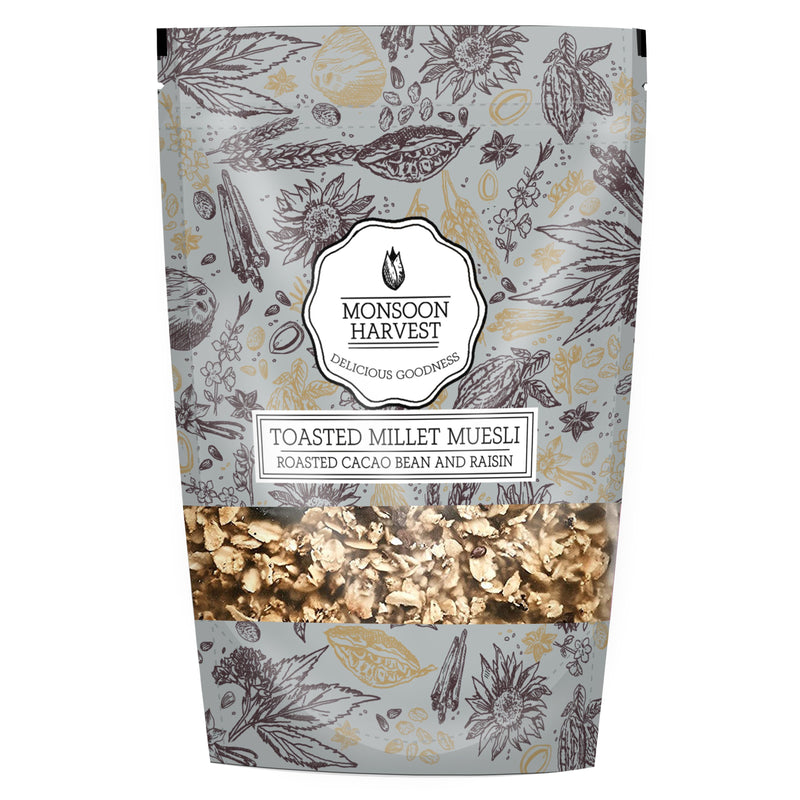 Monsoon Harvest Gluten Free Toasted Cacao Bean And Raisin Muesli