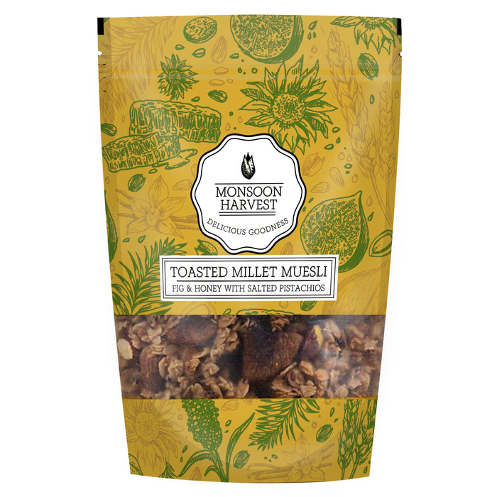 Monsoon Harvest Gluten Free Toasted Fig And Honey With Salted Pistachios Muesli