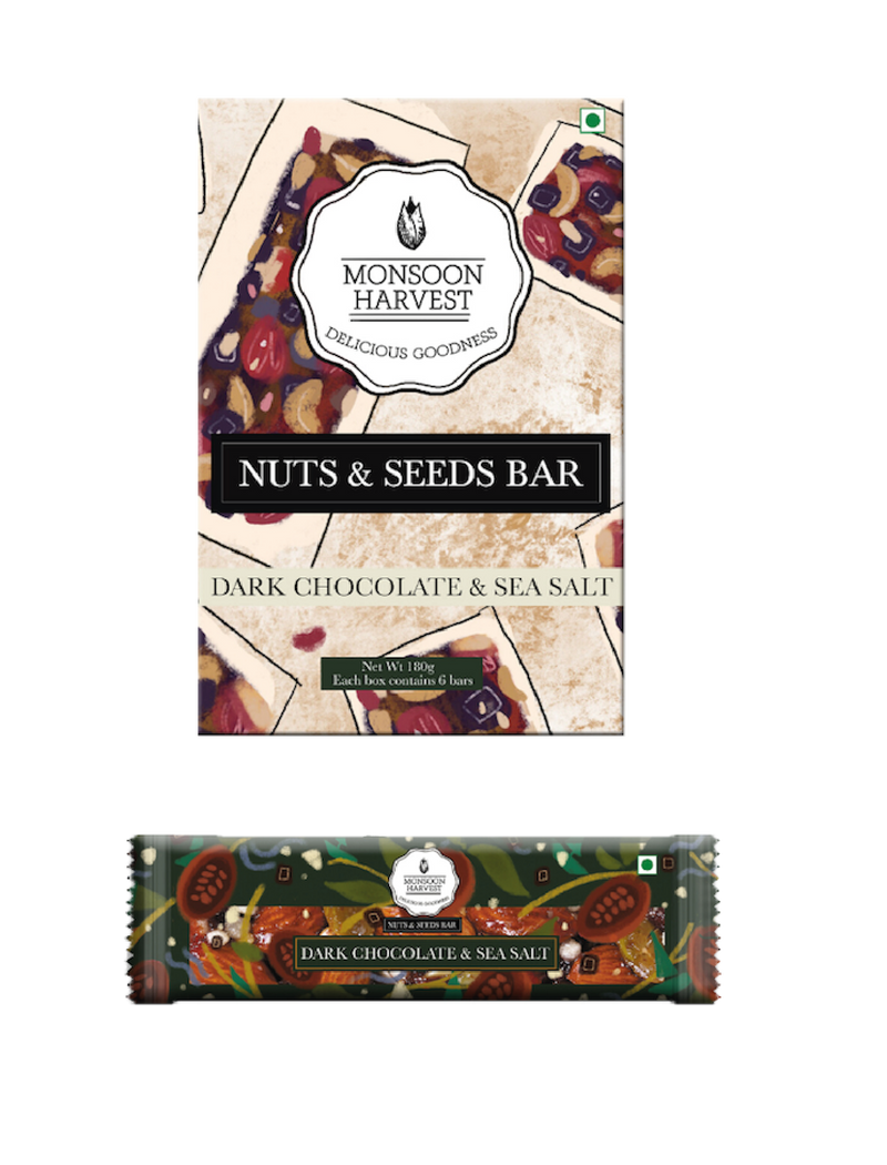 Monsoon Harvest Gluten Free Nuts & Seeds Bar (Dark Chocolate & Sea Salt)