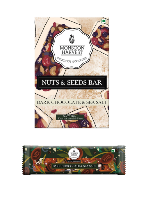 Monsoon Harvest Gluten Free Nuts & Seeds Bar (Dark Chocolate & Sea Salt)