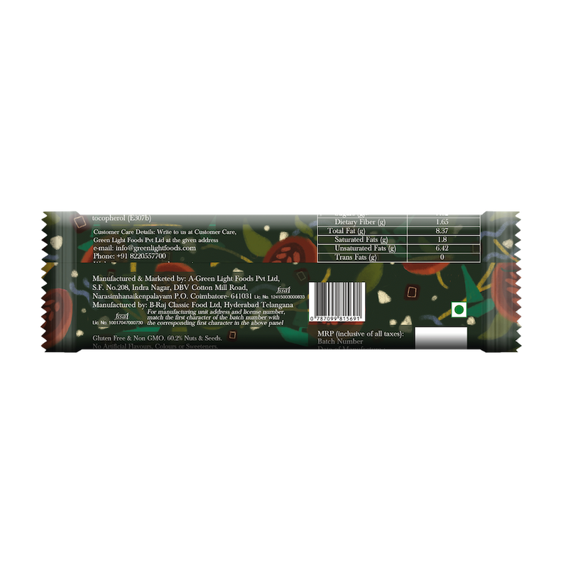 Monsoon Harvest Gluten Free Nuts & Seeds Bar (Dark Chocolate & Sea Salt)