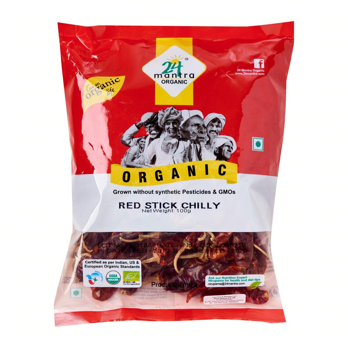 24 Mantra Organic Red Stick Chilly (Dry/long/chilli)