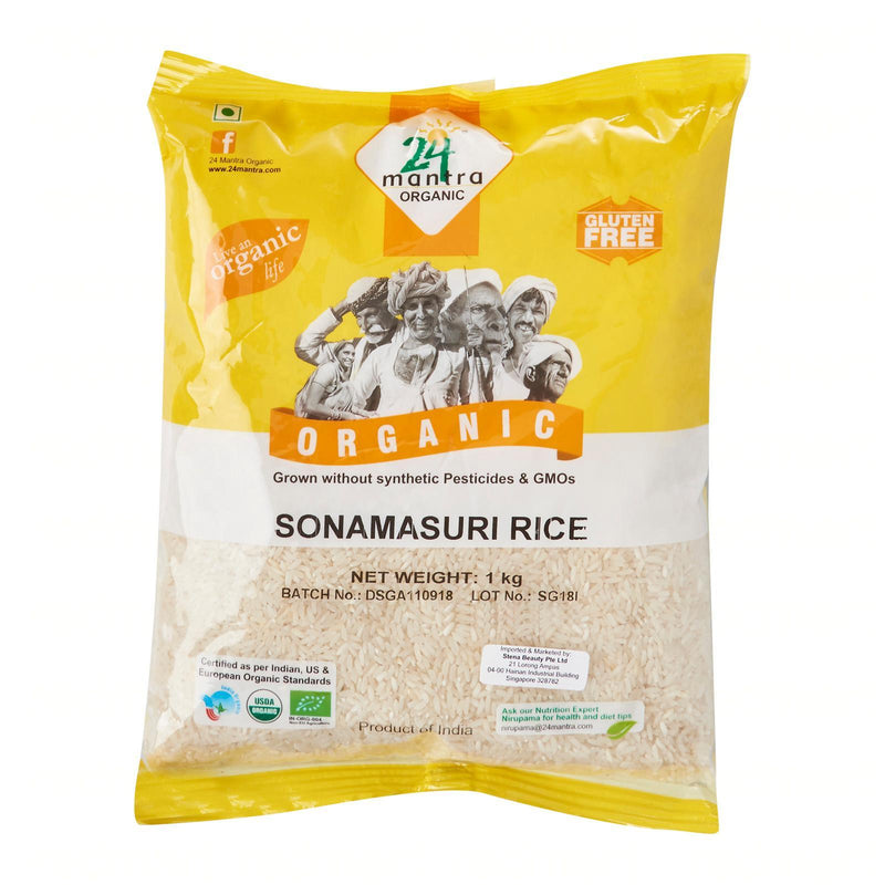 24 Mantra Organic Polished Sonamasuri (Sonamasoori) Raw Rice