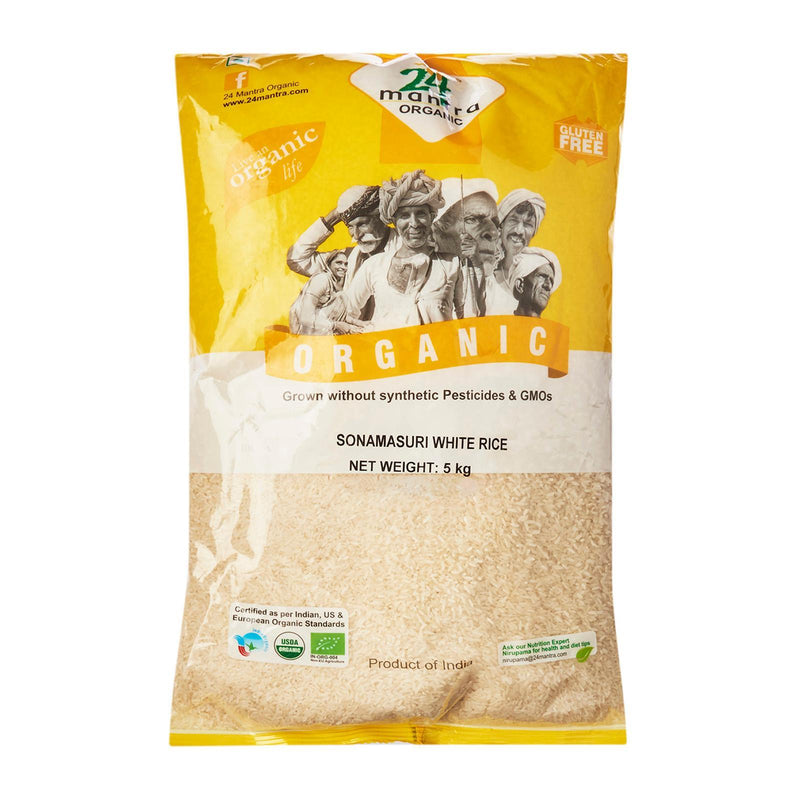 24 Mantra Organic Polished Sonamasuri (Sonamasoori) Raw Rice
