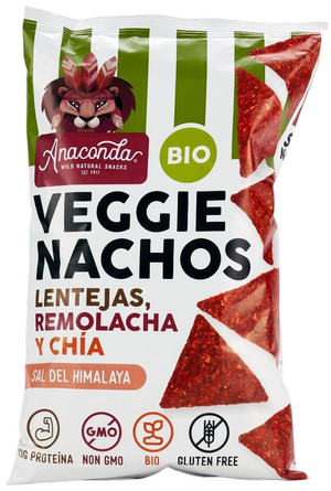Anaconda Veggie Organic Nachos With Lentil, Beetroot & Chia