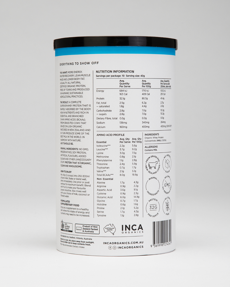 INCA Organic Whey Protein Powder - Natural