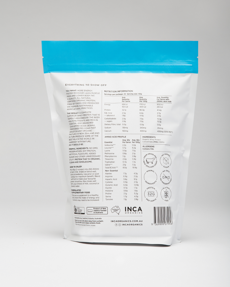 INCA Organic Whey Protein Powder - Natural