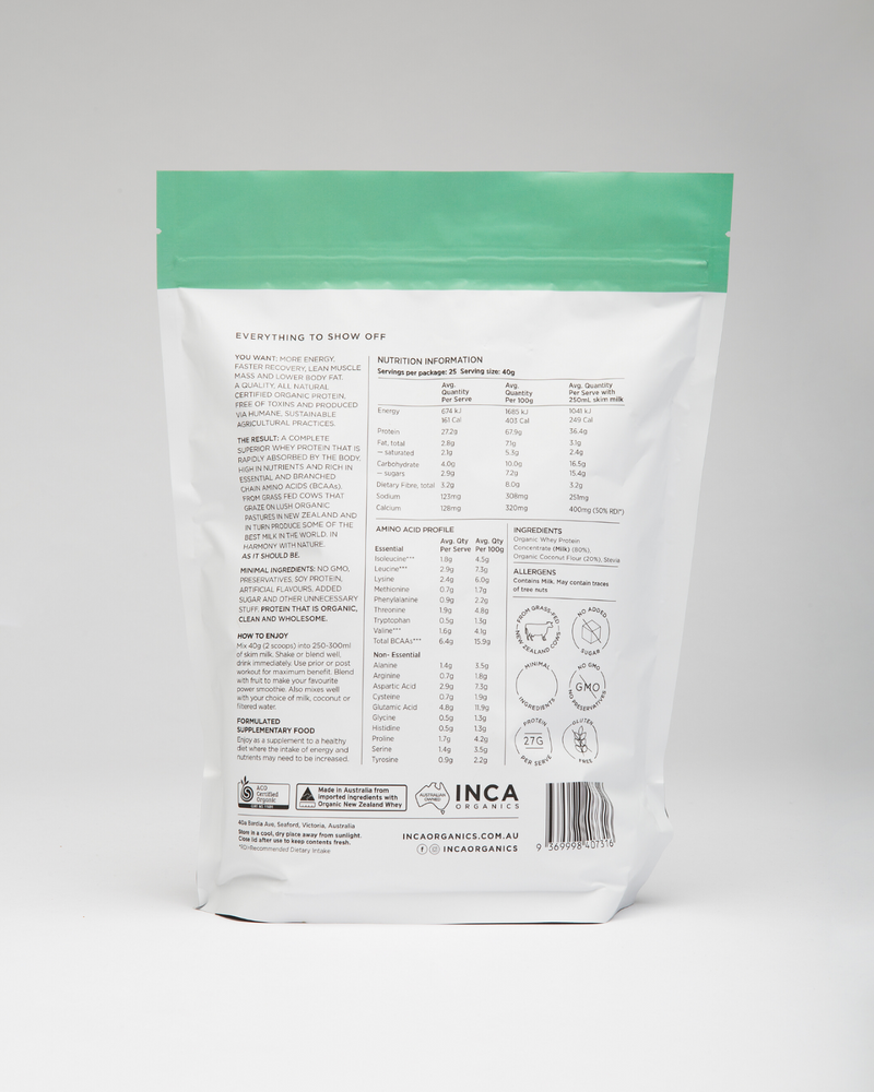 INCA Organic Whey Protein Powder - Coconut