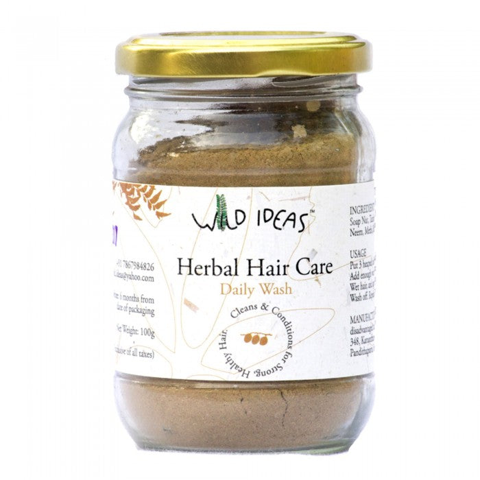 Wild Ideas Natural (100%) Herbal Hair Care Powder - Daily Wash