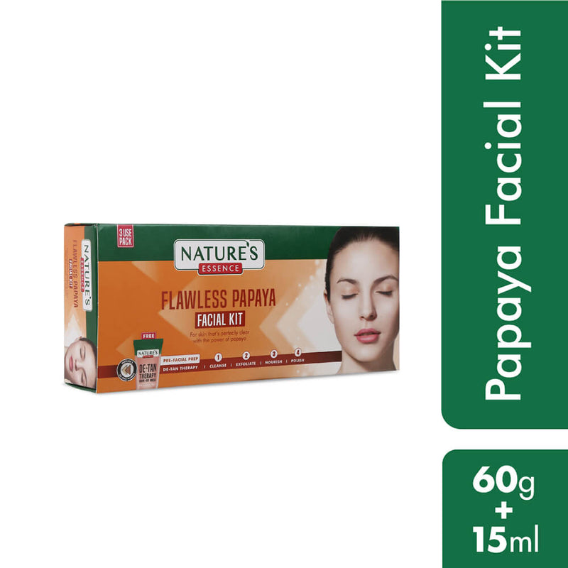 Nature's Essence Flawless Papaya Facial Kit, 60gm + 15ml