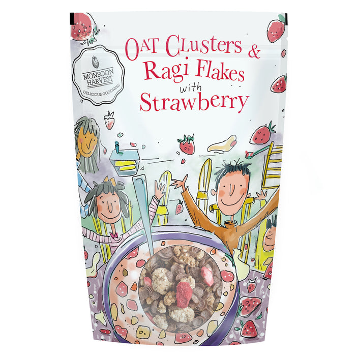 Monsoon Harvest Gluten Free Oat Clusters & Ragi Flakes With Strawberry